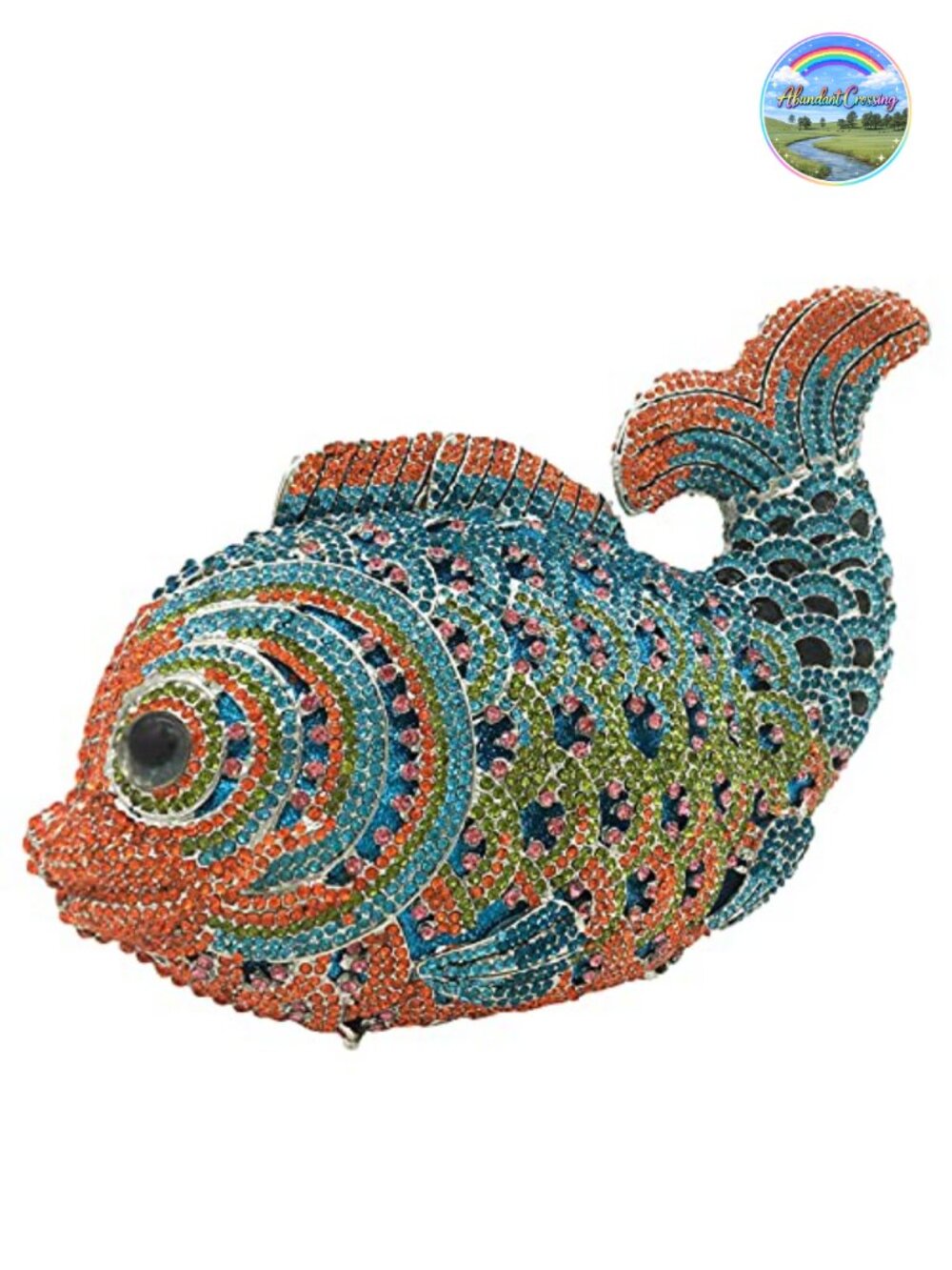 Handcrafted Crystal Fish Clutch Evening Bag Women Formal Prom Wedding Purse